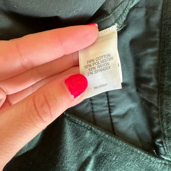 J. Jill Evergreen Velvet Dark Green Side Zip Pants NWT - Picture 10 of 12